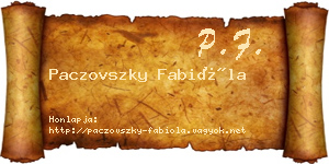 Paczovszky Fabióla névjegykártya